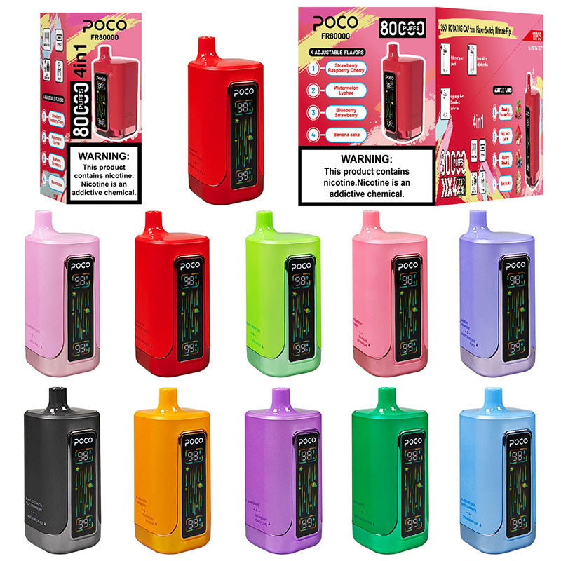 POCO FR80000 Disposable Vape 80000 Puffs 4 Flavors